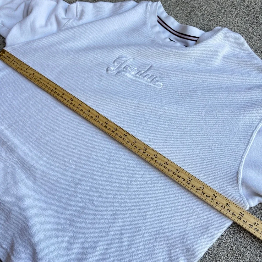 Jordan Sweatshirt Mens XL White Script Logo Textured Pullover FN4607-100